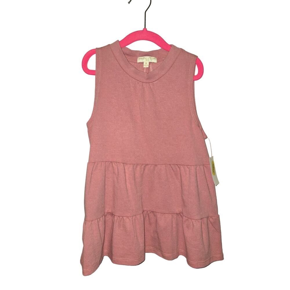 Chelsea & Violet Tiered Dress Girls Dusty Pink Sleeveless Size M NWT